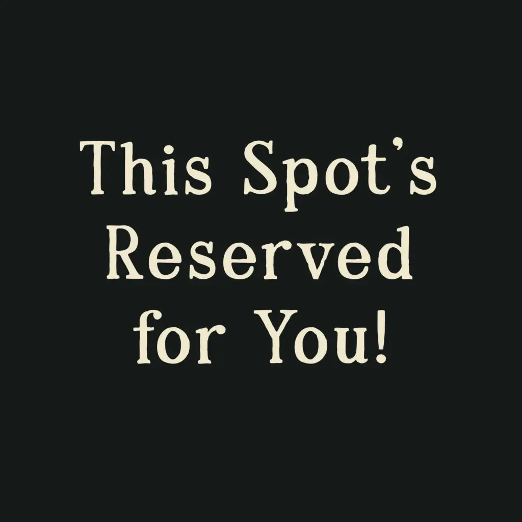 Placeholder image with a dark background and playful text ‘This Spot’s Reserved for You!’ along with a large question mark, inviting potential clients to envision their own project in this special spot.